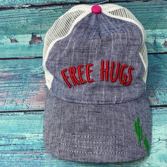 Free Hugs Accessories - FREE HUGS Cap Hat Women Trucker Mesh Snapback Gray